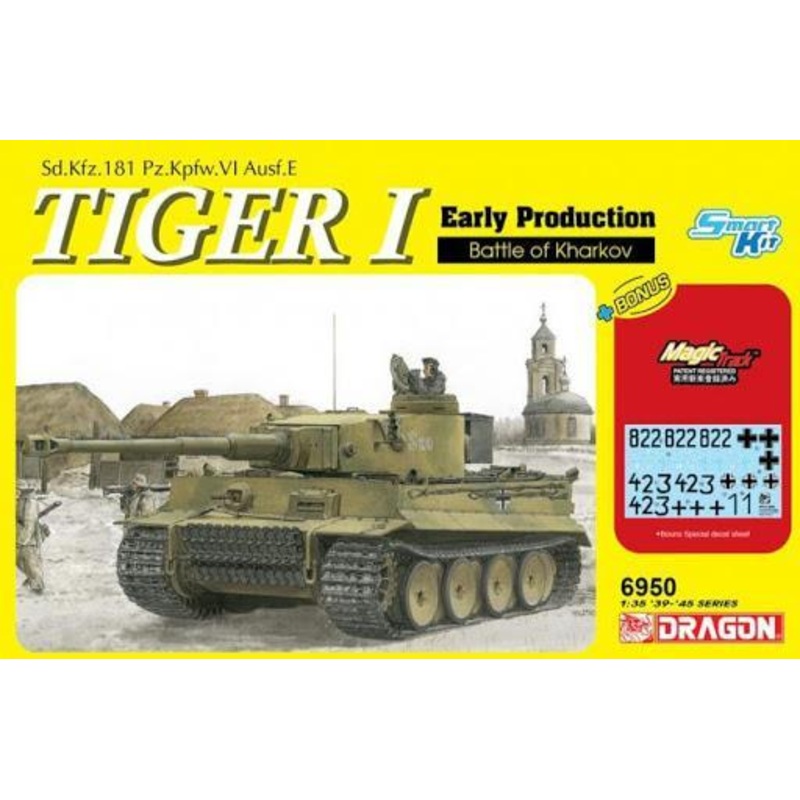 Dragon 1/35 WW2 GERMAN TIGER I EARLY PRODUCTION TANK KHARKOV (SMART KIT)