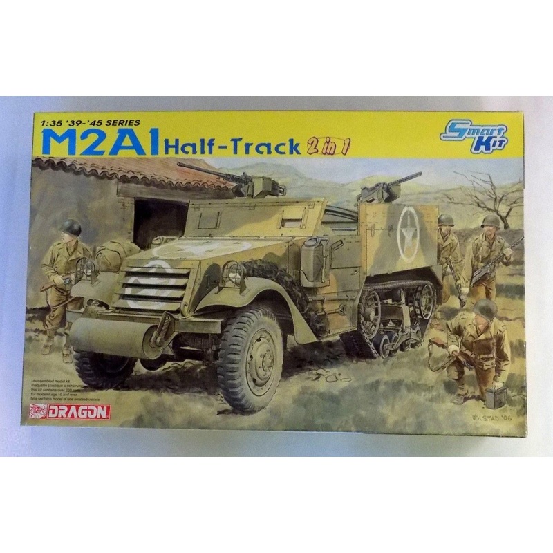 DRAGON 1/35 WW2 M2/M2A1 HALF TRACK model kit (Options to assemble: M2 or M2A1)