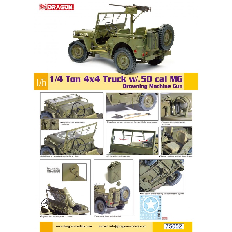 Dragon 1/6 scale WW2 US Jeep 1/4 TON 4X4 With M2 .50 CAL