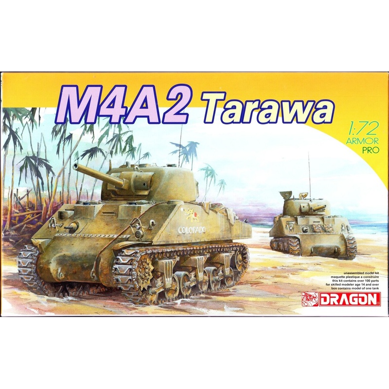DRAGON 1/72 WW2 M4A2 75MM TARAWAtank model kit
