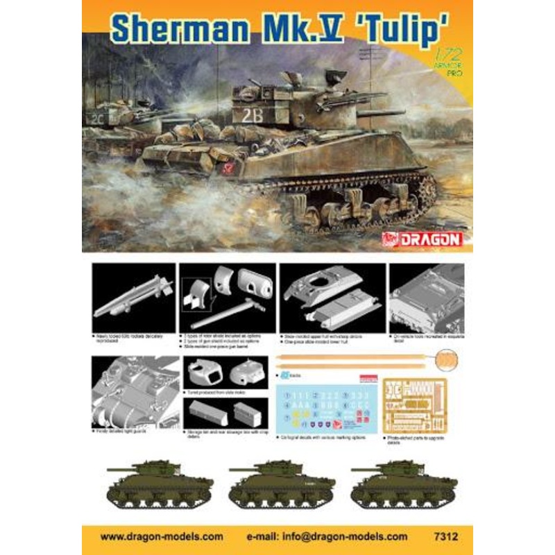 Dragon1/72 Sherman Mk.V ‘Tulip’ #7312