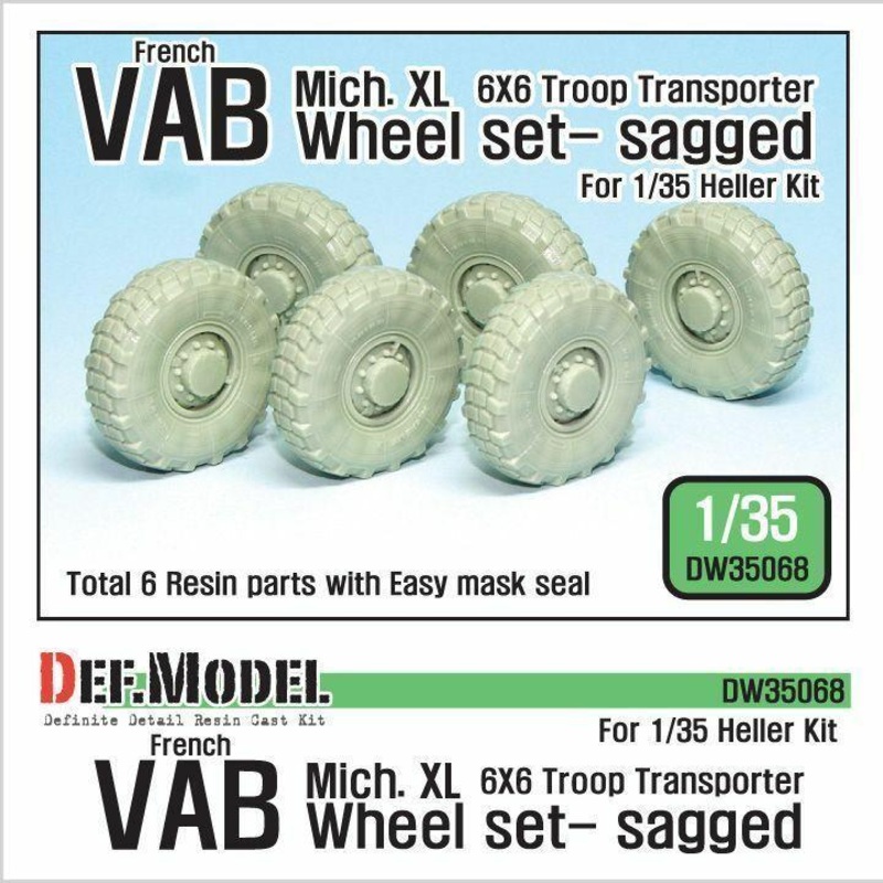 French VAB Sagged Wheel set 1-Mich. XL for Heller 1/35 wheel included)