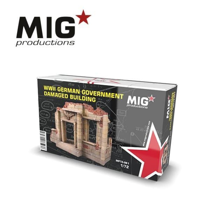 GERMAN DAMAGED BUILDING 1/72 scale resin model kit