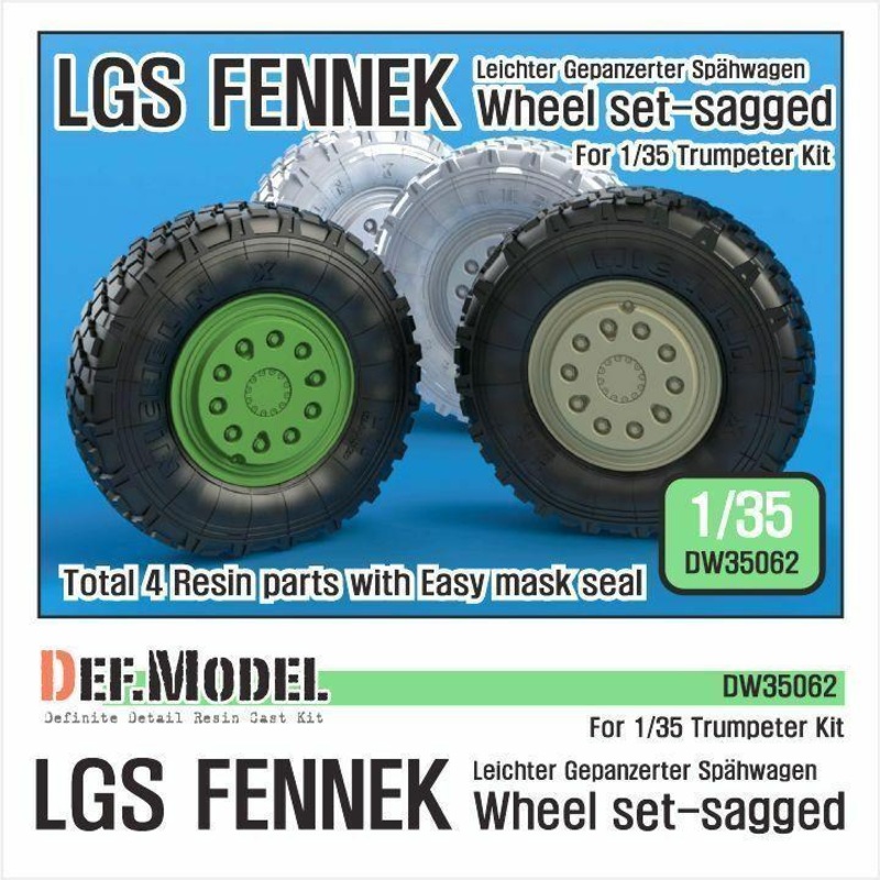 German LGS Fenneck Sagged Wheel set (for Trumpeter 1/35)