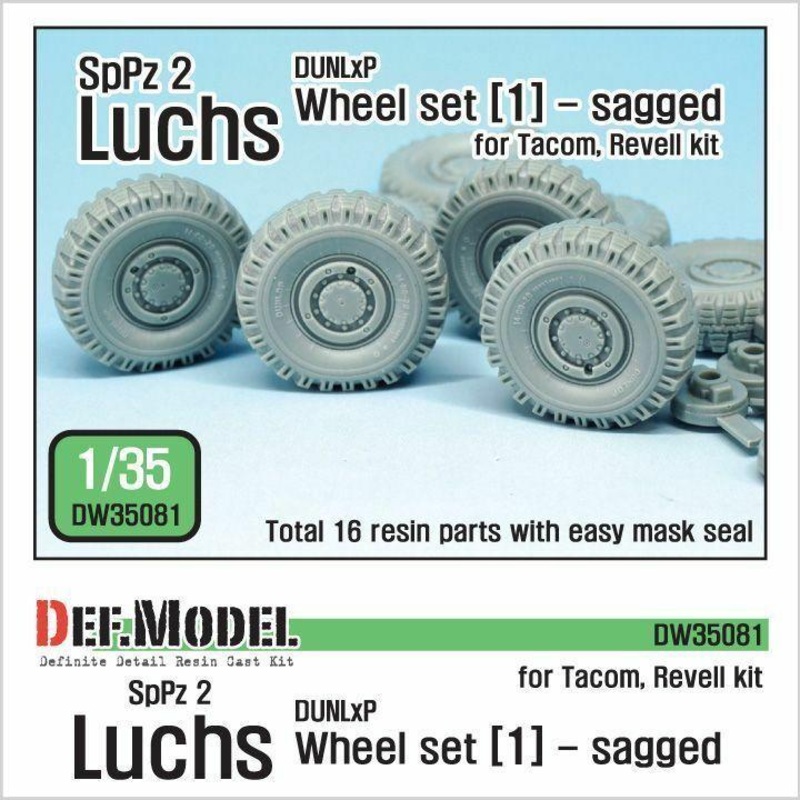German Luchs 8X8 Dunlxp Sagged Wheel set-1 for Tacom/Revell 1/35)
