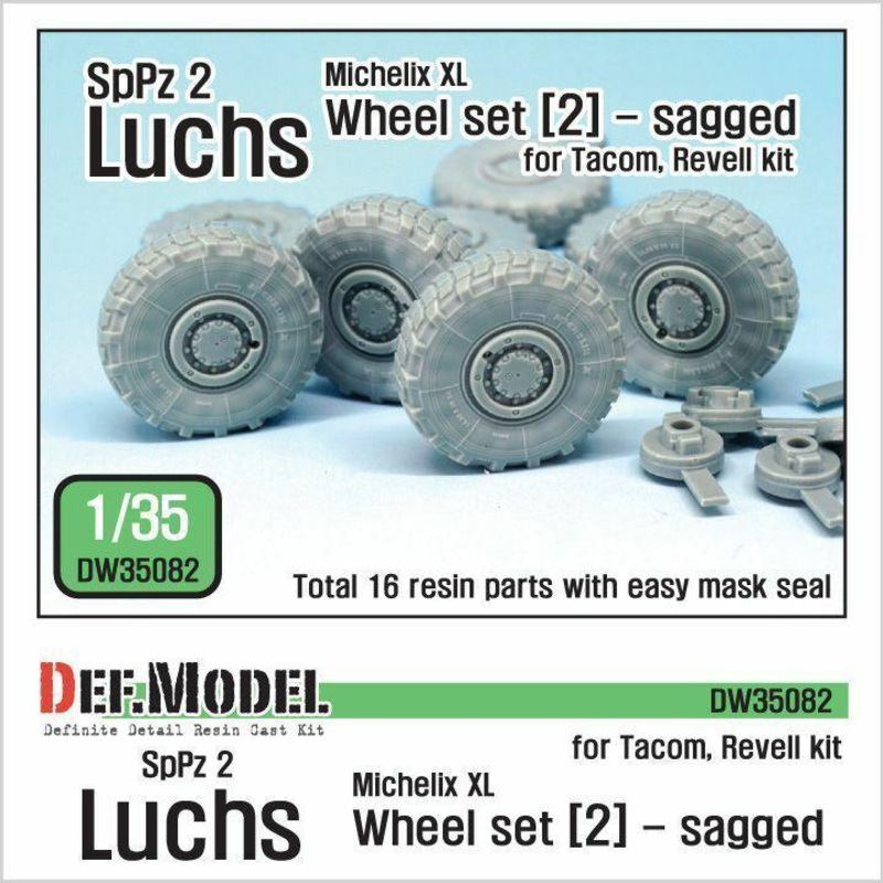 German Luchs 8X8 Mich.XL Sagged Wheel set-2 for Tacom/Revell 1/35)