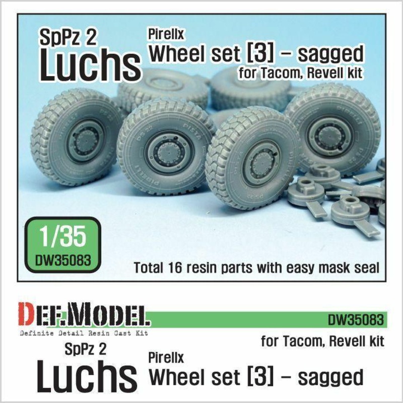 German Luchs 8X8 Pirxlli Sagged Wheel set-3 for Tacom/Revell 1/35)