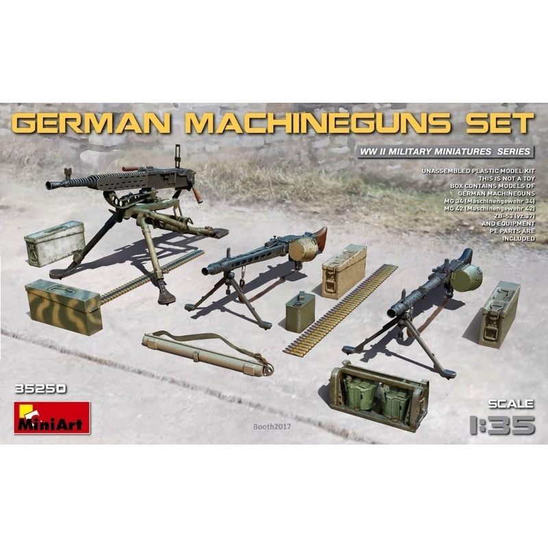 German Machine Gun set. Contains (Mg-34, MG-42, ZB-53