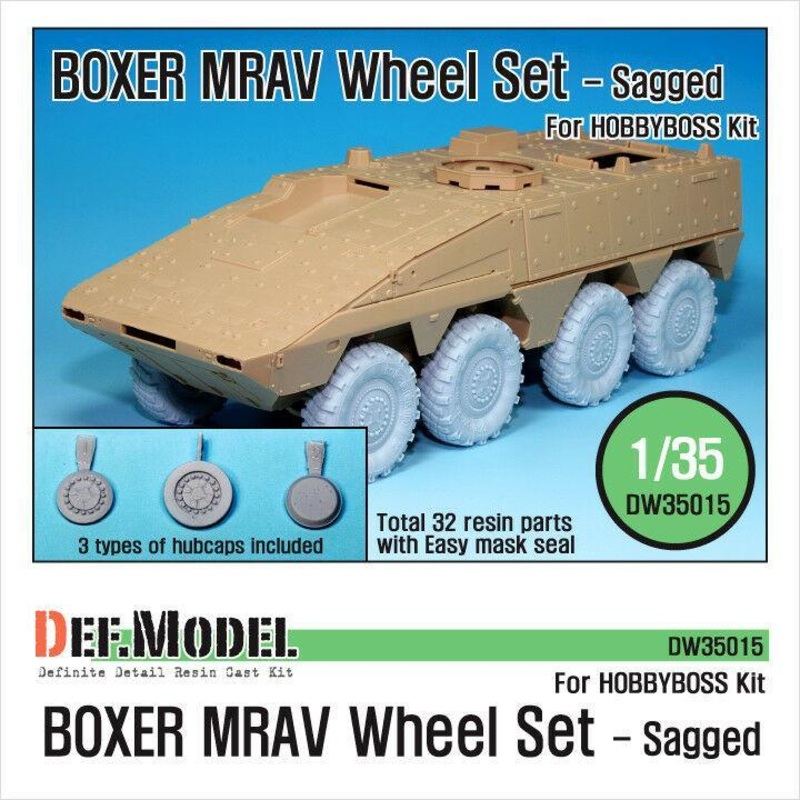 GTK Boxer MRAV Sagged Wheel set (for Hobbyboss 1/35)