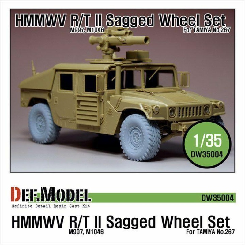 HMMWV R/T II  Sagged Wheel set Sagged (for Tamiya 1/35 M1046)