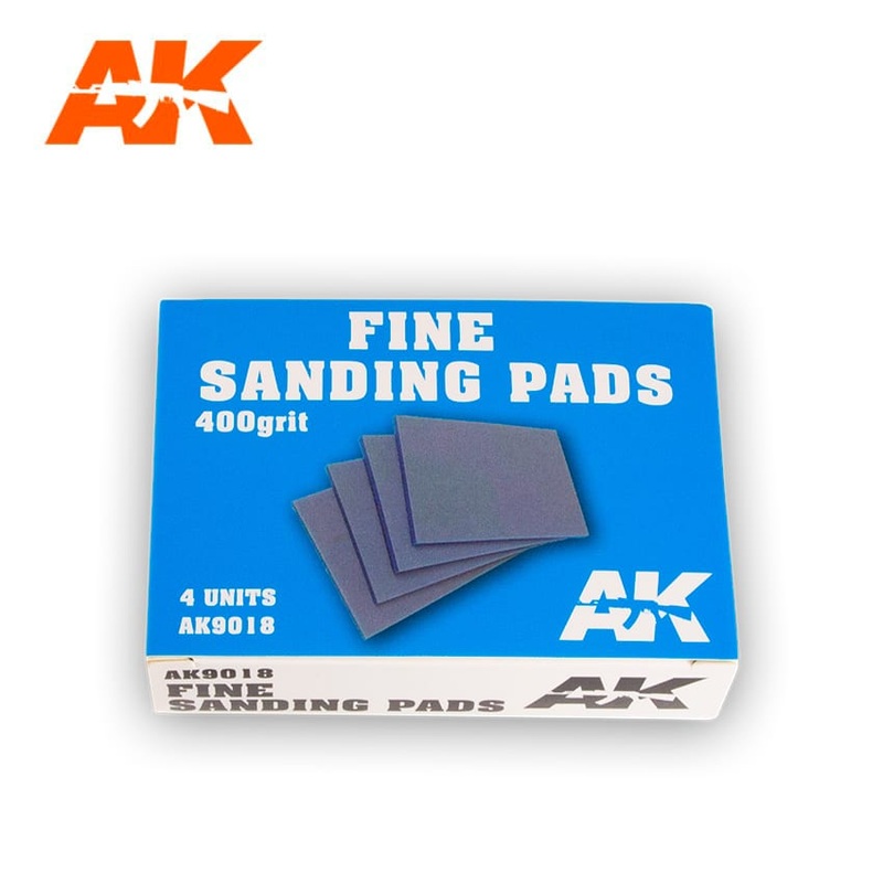 AK Interactive FINE SANDING PADS 400 GRIT. 4 UNITS.