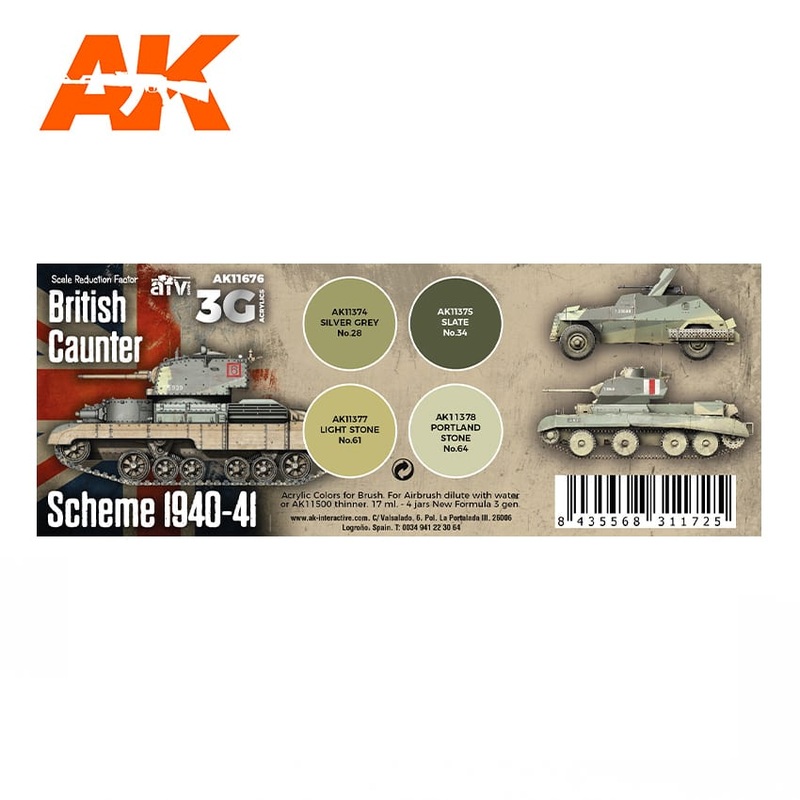 AK Interactive GEN 3 – BRITISH CAUNTER SCHEME 1940-41