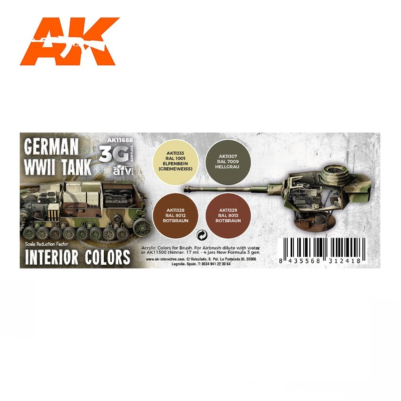 AK Interactive GEN 3 – GERMAN WWII TANK INTERIOR COLORS