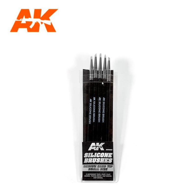 AK Interactive SILICONE BRUSHES MEDIUM TIP SMALL (5 SILICONE PENCILS)