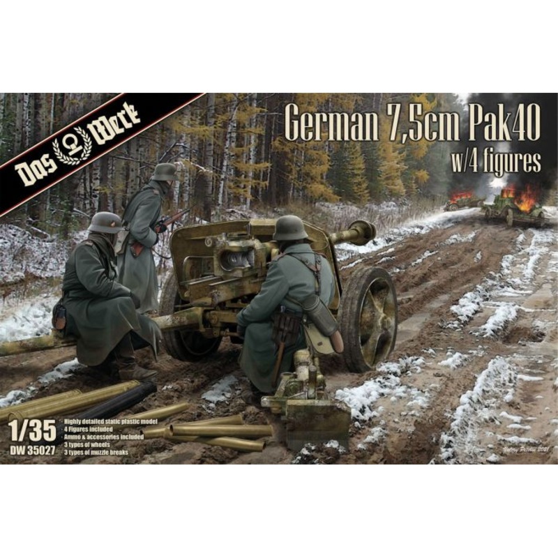 Das Werks 1/35 WW2 German 7.5cm PAK40 with crew