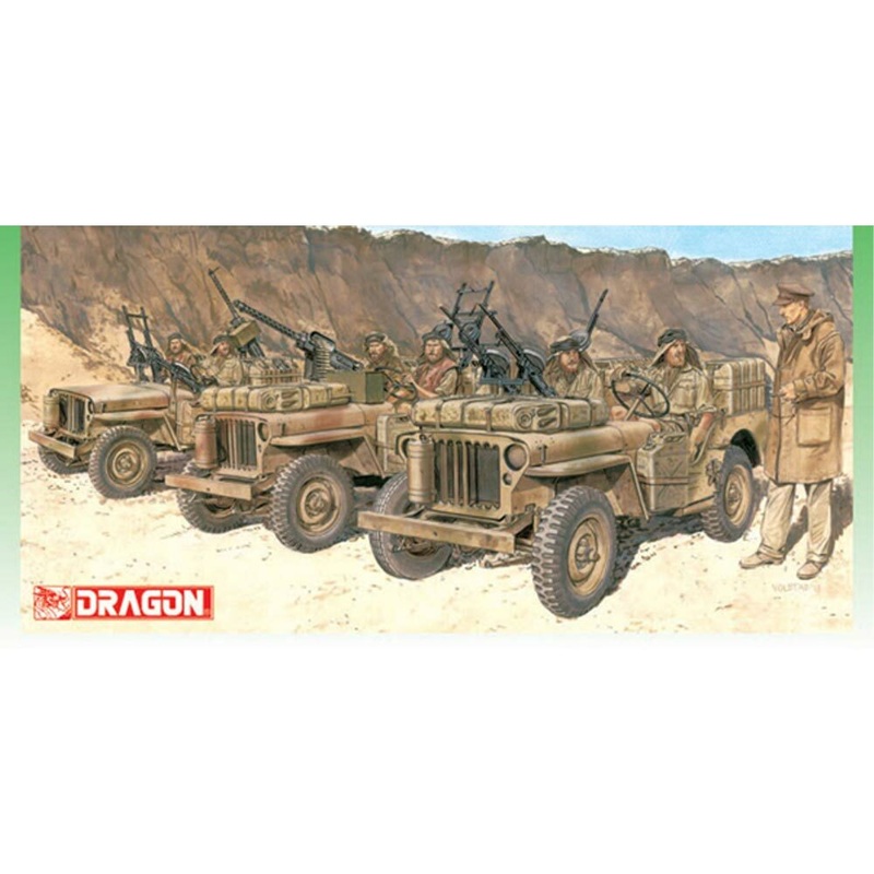Dragon 1/35 scale SAS 80th Anniversary Set 3 Jeeps & 7 Figures LRDG