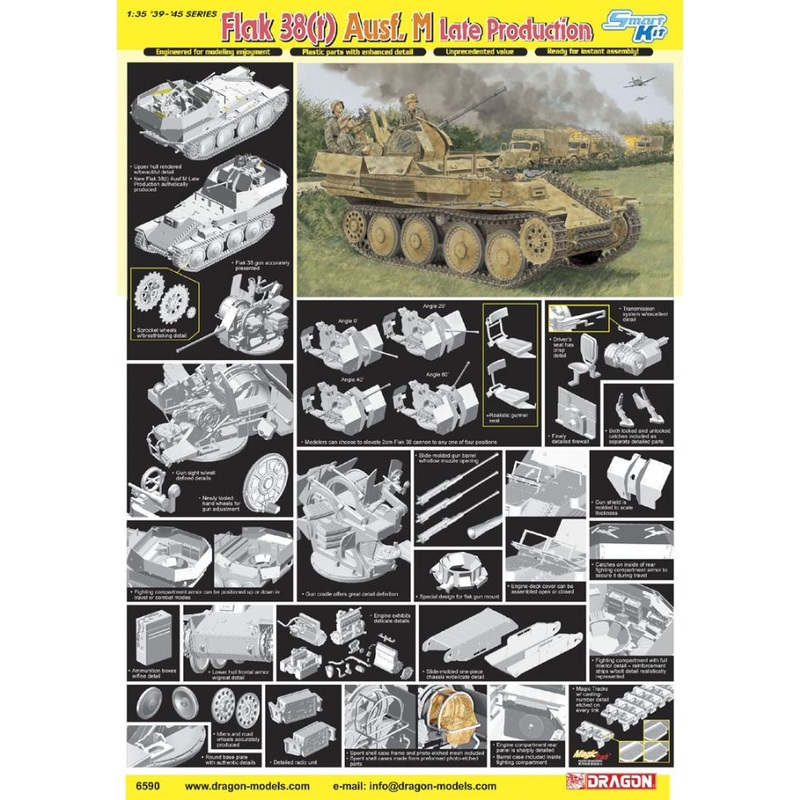 Dragon 1/35 scale WW2 German FLAK 38(T)AUSF M LATE PRODUCTION