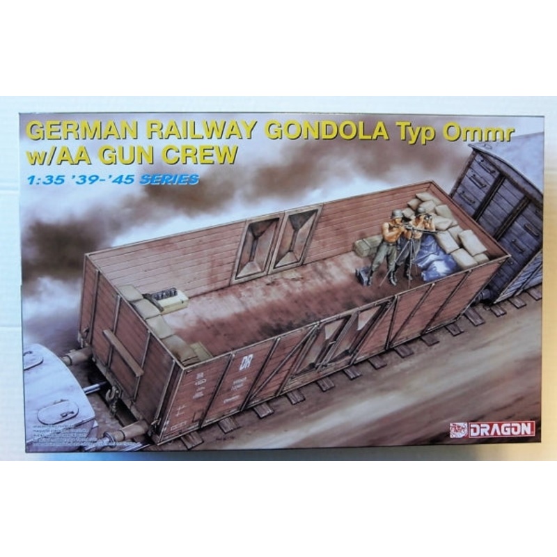 Dragon 1/35 scale WW2 GERMAN RAILWAY GONDOLA TYP OMMR W/AA GUN CREW