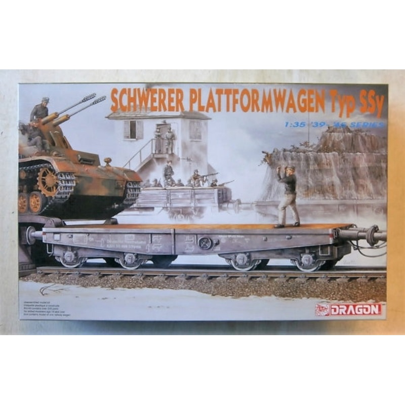 Dragon 1/35 scale WW2 GERMANSCHNERER PLATFORM WAGEN TYPSSY railway car