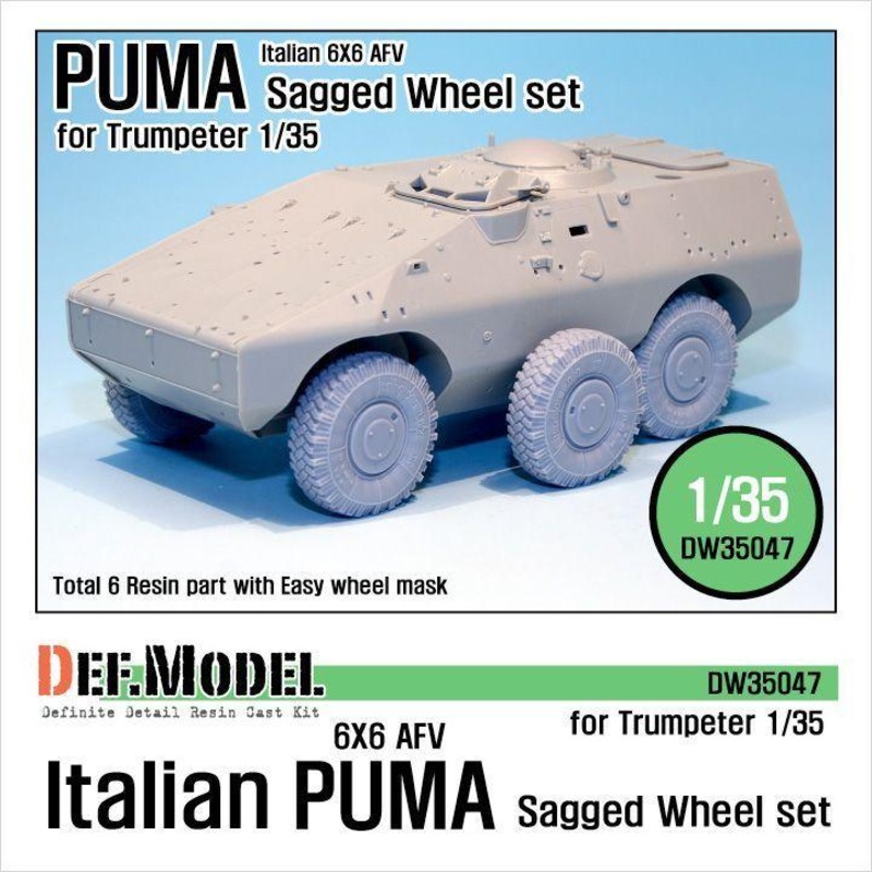 Italian PUMA 6X6 AFV Sagged Wheel set (for Trumpeter 1/35)