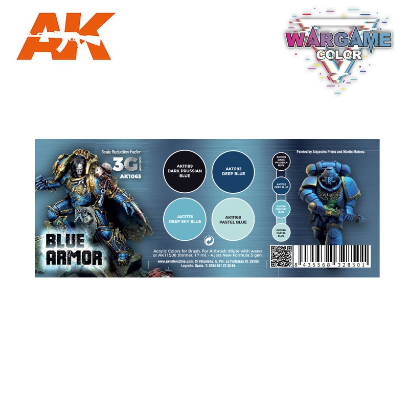 AK Interactive – WARGAME COLOR SET. BLUE ARMOR.