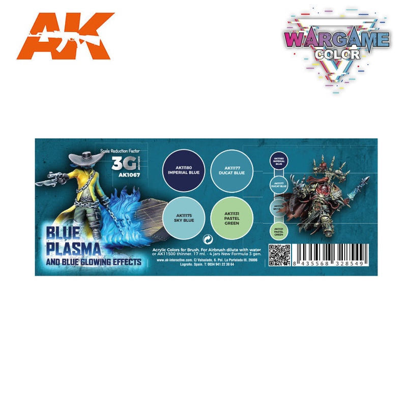 AK Interactive – WARGAME COLOR SET. BLUE PLASMA AND GLOWING EFFECTS