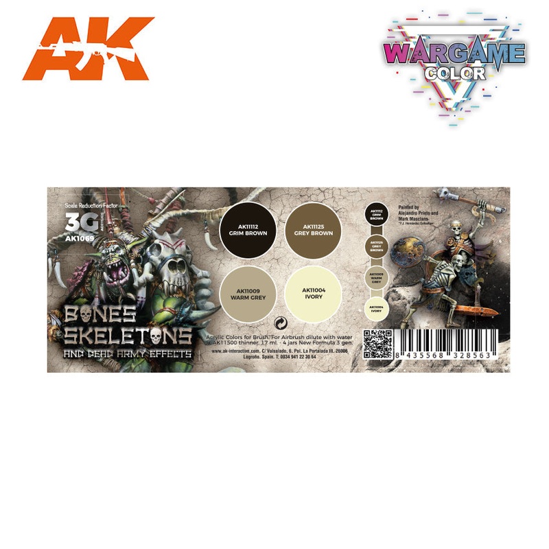 AK Interactive – WARGAME COLOR SET. BONES AND SKELETONS