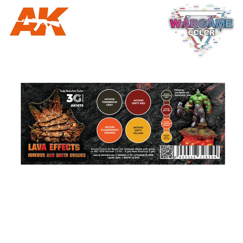 AK Interactive – WARGAME COLOR SET. LAVA EFFECTS