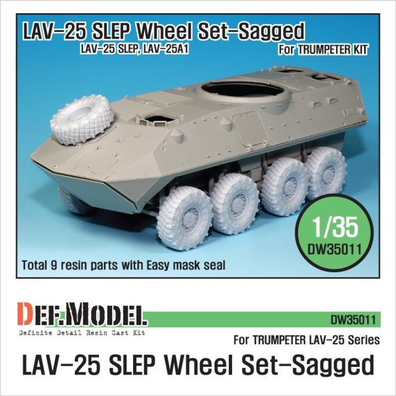 LAV-25 Mich. XML Sagged Wheel set (for Trumpeter 1/35)