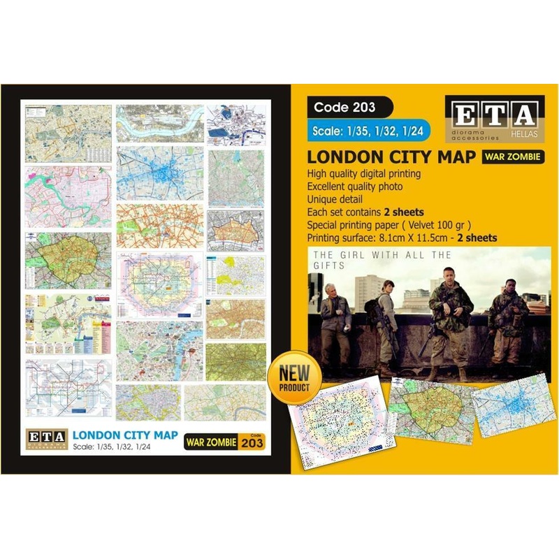London City Map War Zombie Series 1/35, 1/32 and 1/24 scales