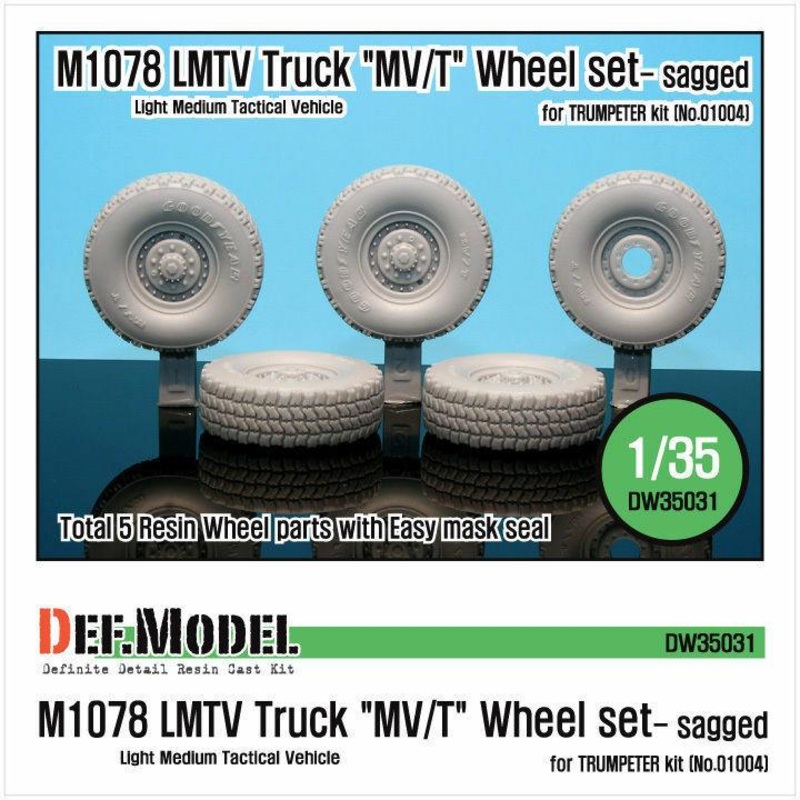 M1078 LMTV Truck MV/T Sagged Wheel set (for Trumpeter 1/35)