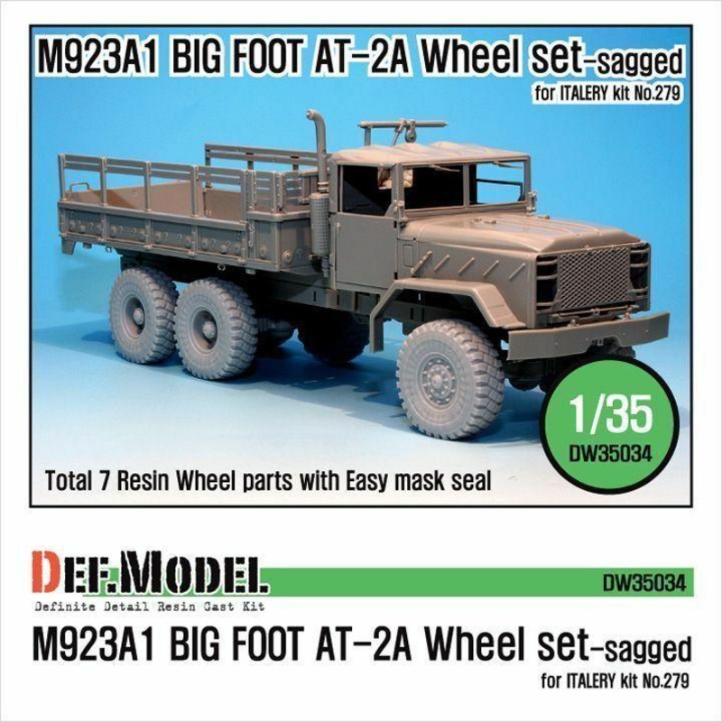 M923A1 BIG FOOT Truck GY AT-2A Sagged Wheel set (for Italeri 1/35)