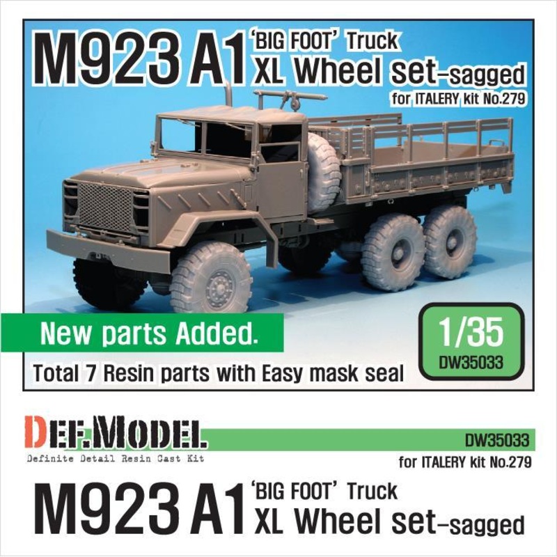 M923A1 BIG FOOT Truck Mich. XL Sagged Wheel set (for Italeri 1/35)