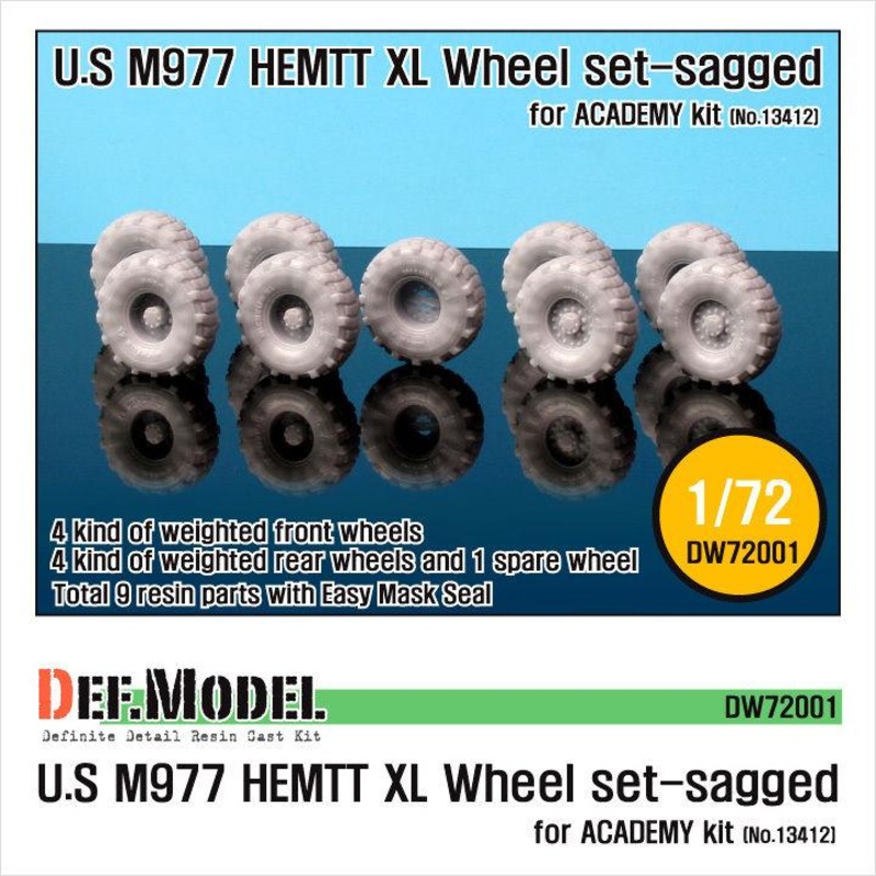 M977 HEMTT XL Sagged Wheel set (for Academy 1/72)