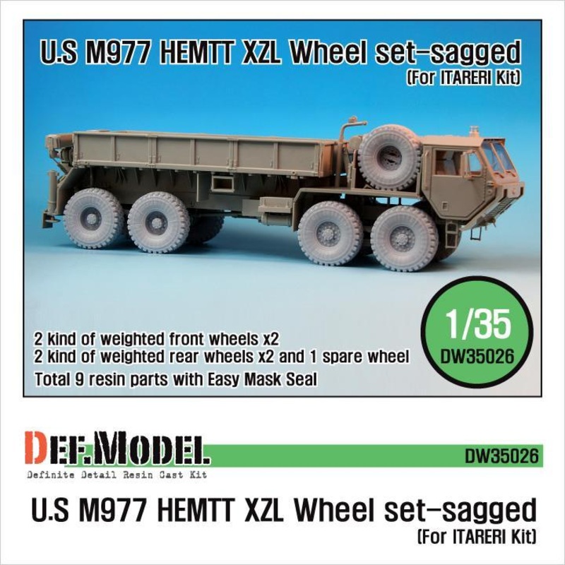 M977 HEMTT XZL Sagged Wheel set (for Italeri 1/35)
