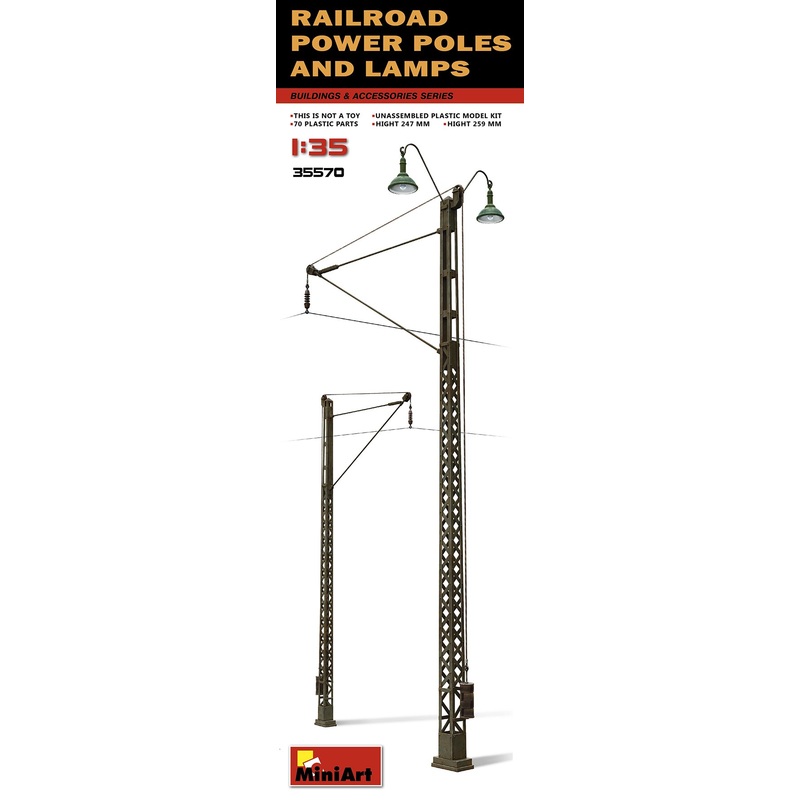 Miniart 1:35 – Railroad Power Poles & Lamps