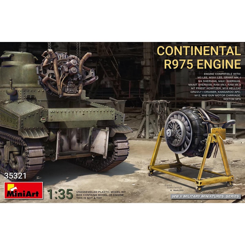 Miniart 1/35 scale CONTINENTAL R975 ENGINE