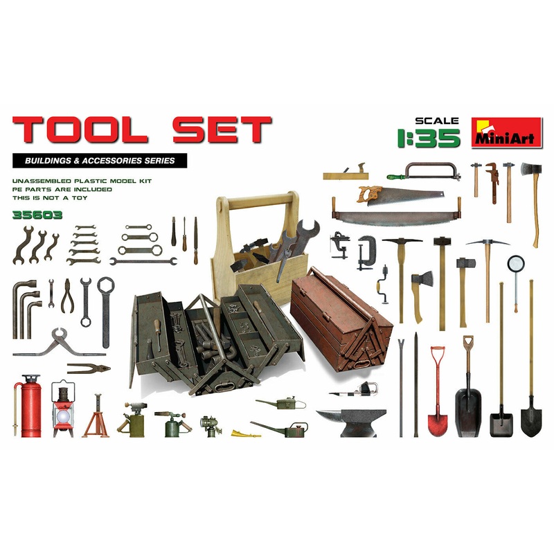 Miniart 1/35 scale Tool set hand tools and workshop tools