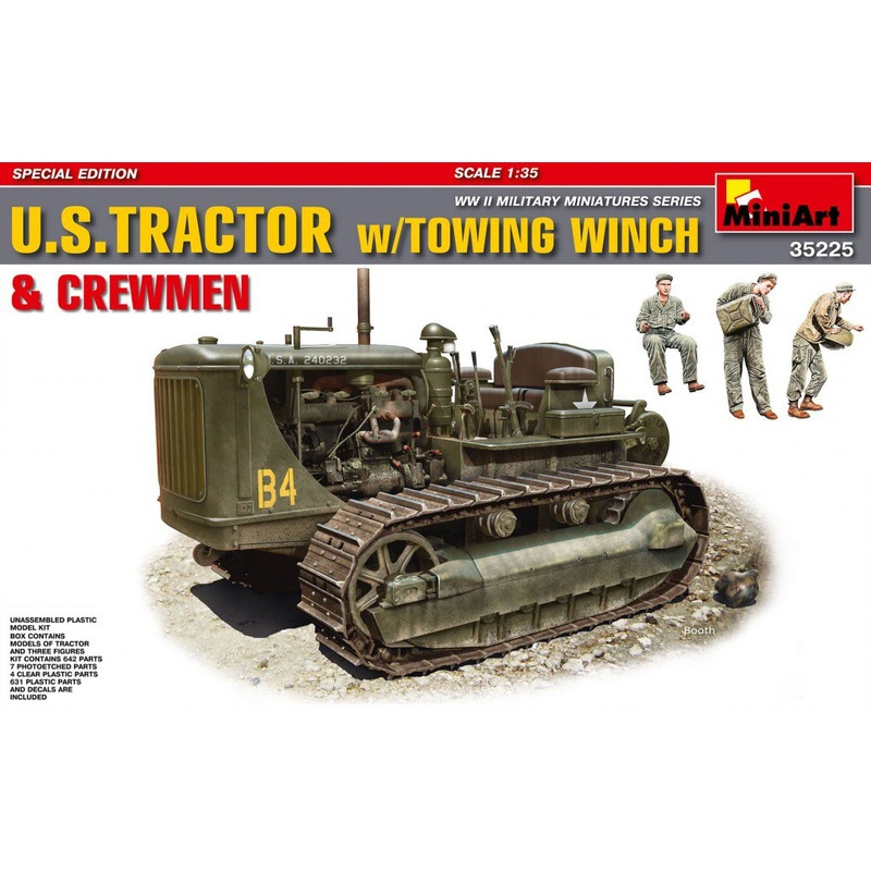 Miniart 1/35 scale U.S. TRACTOR w/Towing Winch & Crewmen