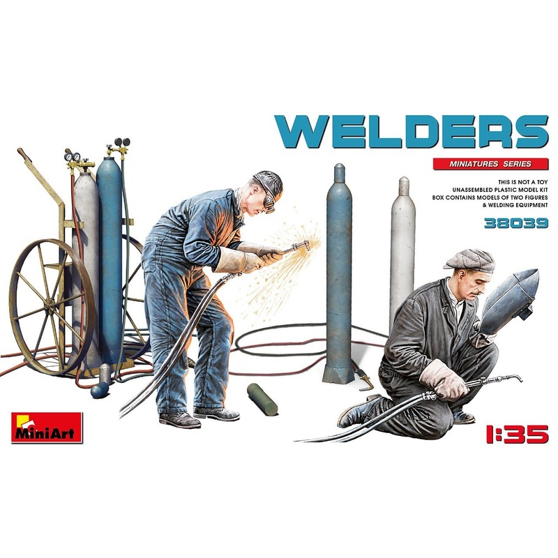 Miniart 1/35 scale Welders Figures with welding equipment