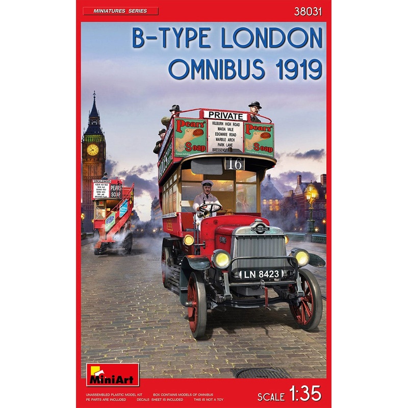 Miniart 1/35 scale WW1 era B-TYPE LONDON BUS OMNIBUS 1919