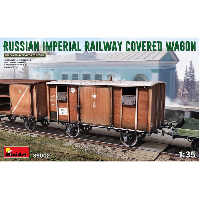 Miniart 1/35 scale WW2 RUSSIAN IMPERIAL RAILWAY COVERED WAGON
