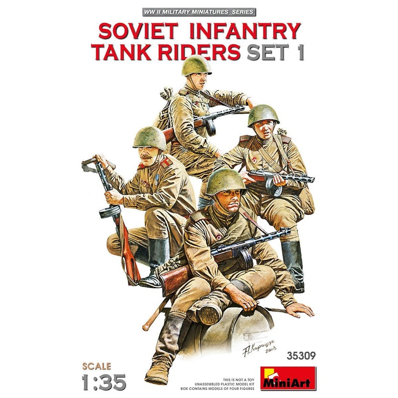 Miniart 1/35 scale WW2 SOVIET INFANTRY TANK RIDERS SET 1
