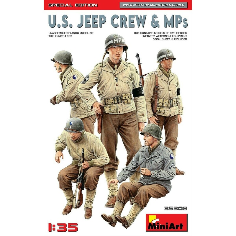 Miniart 1/35 scale WW2 U.S. JEEP CREW & MPs. SPECIAL EDITION