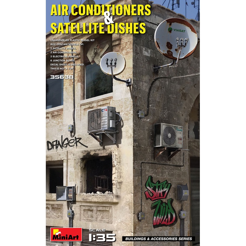 Miniart 1/35 scale AIR CONDITIONERS & SATELLITE DISHES