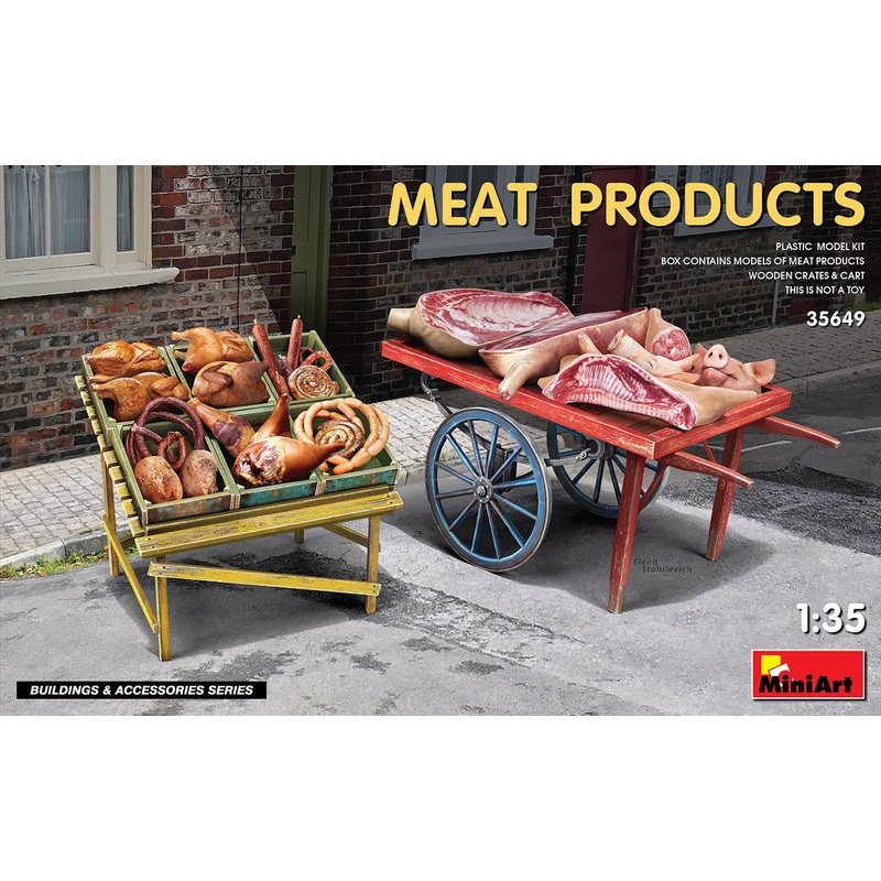 Miniart 1/35 scale MEAT PRODUCTS and market stands