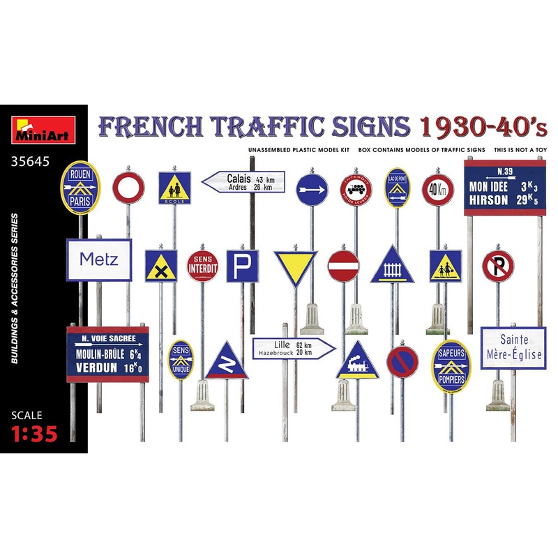 Miniart 1/35 scale WW2 FRENCH TRAFFIC SIGNS 1930-40’s