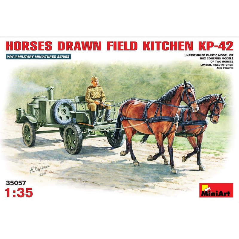 Miniart 1:35 Soviet Field Kitchen w/ Horses