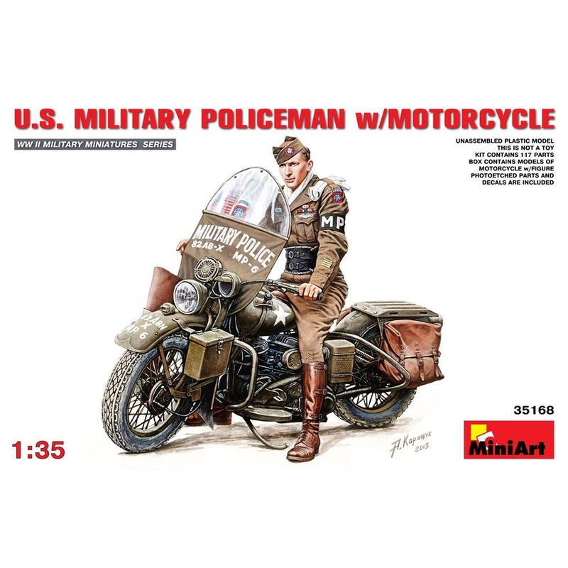 Miniart 1:35 U.S.Millitary Policeman with Motorcycle