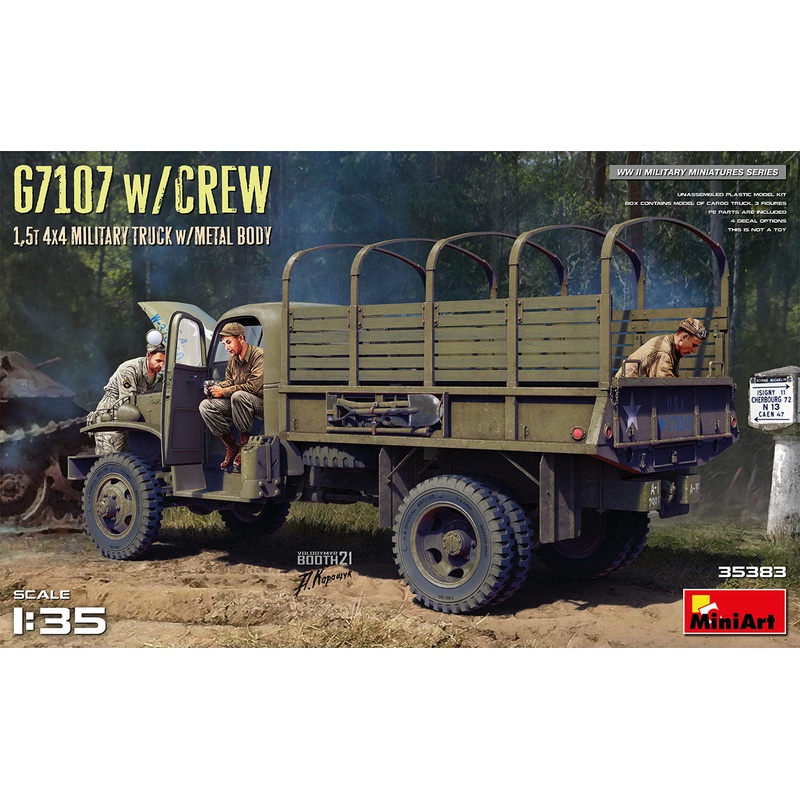Miniart 1/35 WW2 US American G7107 w/CREW 1,5t 4X4 CARGO TRUCK w/METAL BODY
